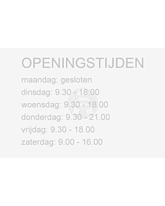 Openingstijden uit Raamfolie / Glasfolie op maat gemaakt voor de voordeur. Diverse mogelijkheden qua lettertype, enz.